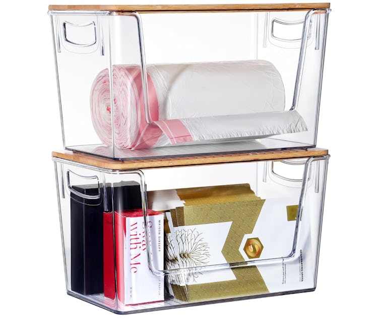 Hudgan Clear Stackable Storage Bins (2-Pack)