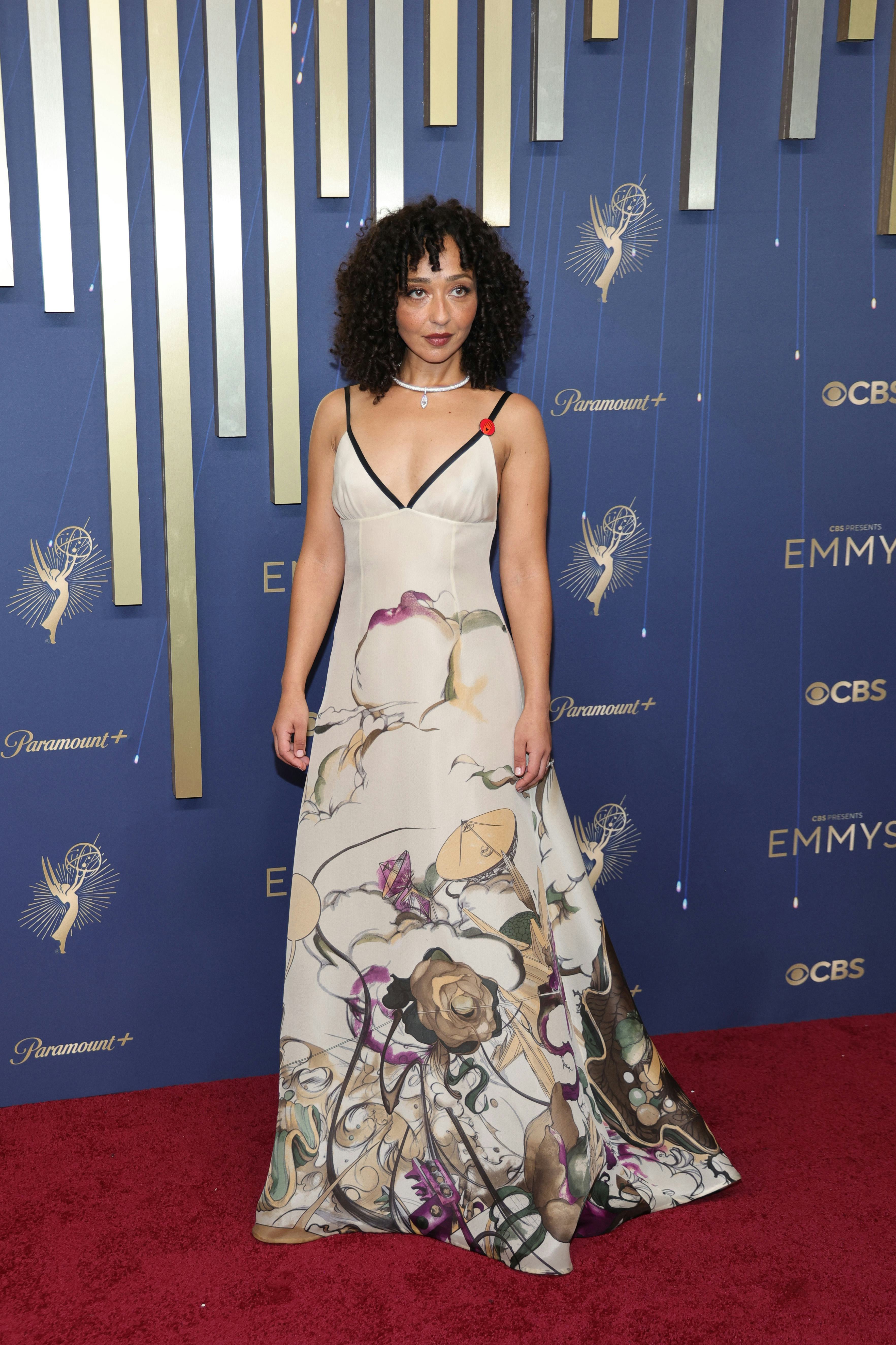 Ruth Negga attends the 77th Primetime Emmy Awards at Peacock Theater on September 14, 2025 in Los An...