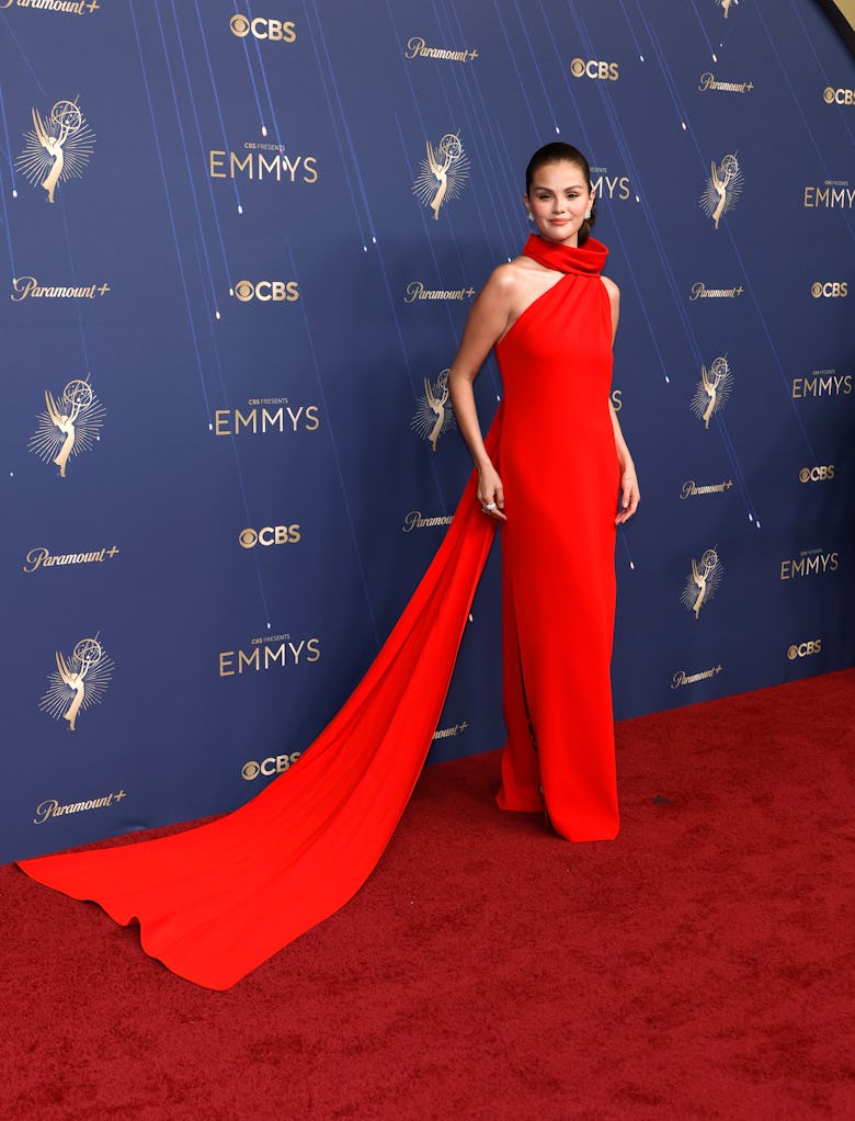 Selena Gomez attends the 77th Primetime Emmy Awards at Peacock Theater on September 14, 2025 in Los...