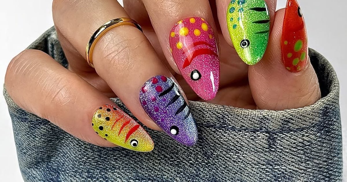 Fish Lure Nails Are The Oddly Fabulous Fall 2025 Mani Trend You Need To Try