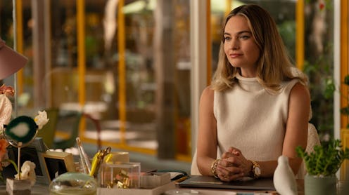 Lily James plays Bumble founder Whitney Wolfe Herd in Hulu movie Bumble. Photo via 20th Century Stud...