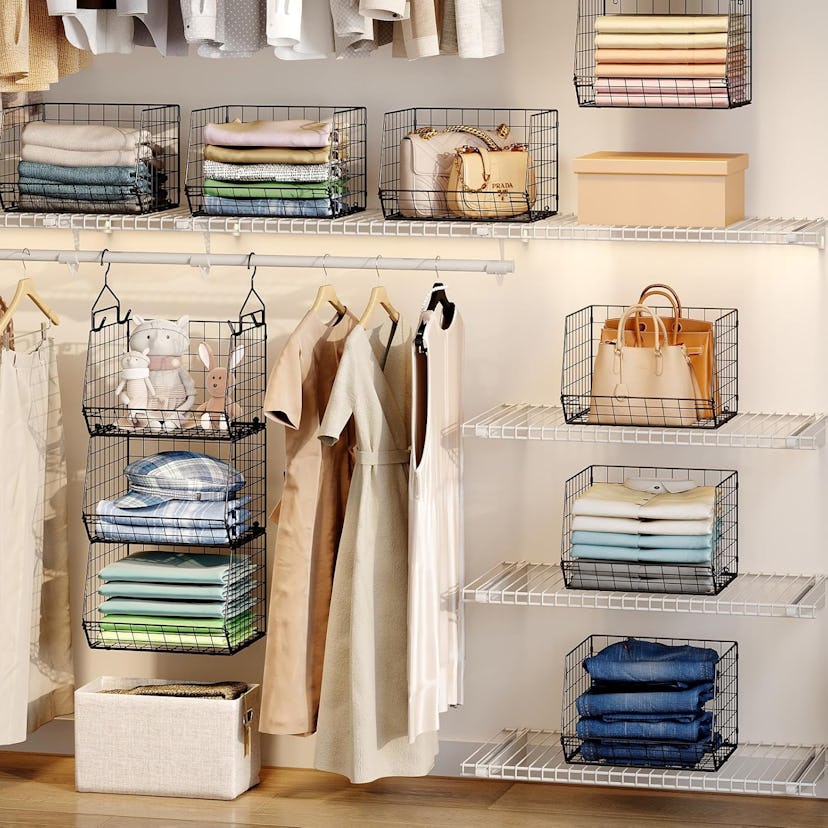 X-cosrack 3-Tier Foldable Wire Storage Bins