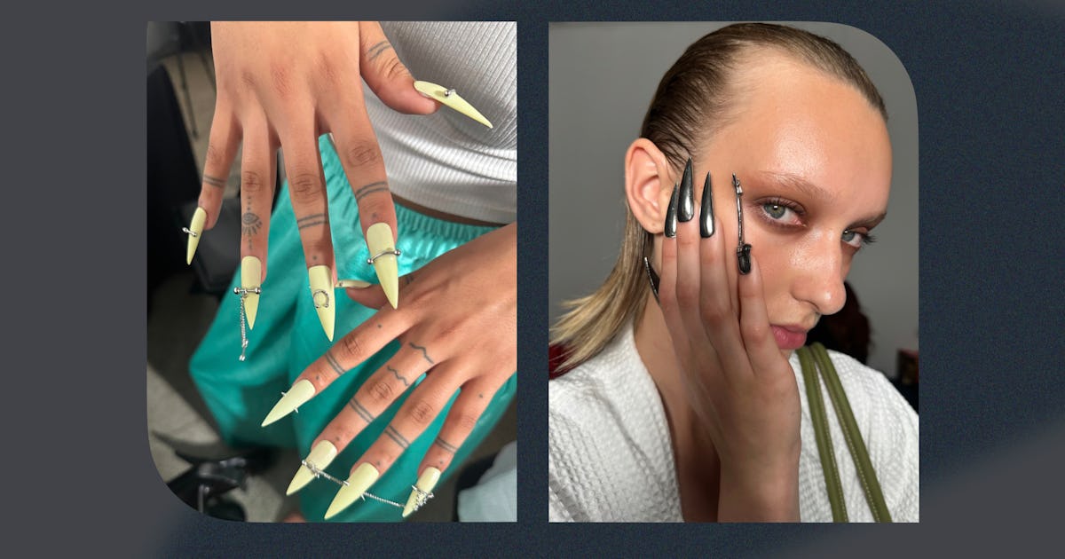 "Stained Glass" Nails, Chrome Claws, & More Must-See Manis From NYFW S/S '26