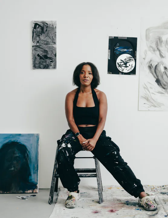 Lindsay Adams in her studio in Chicago