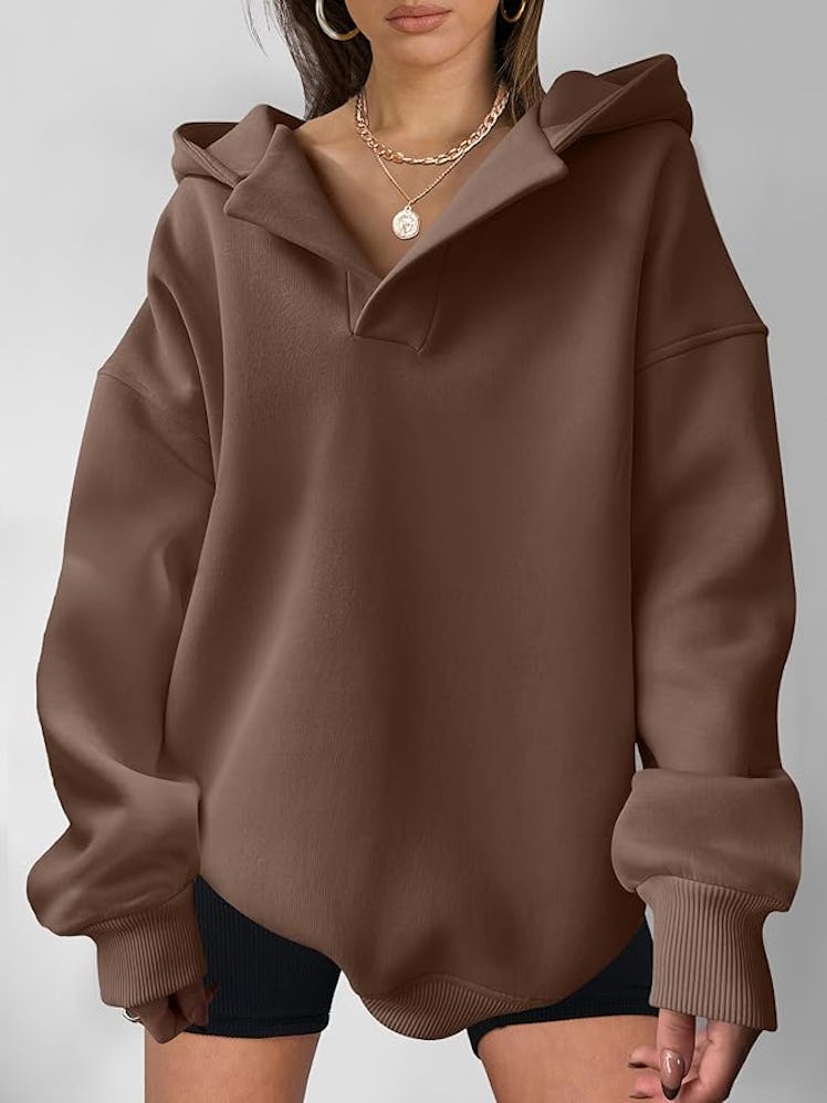 ANRABESS Oversized V-Neck Hoodie