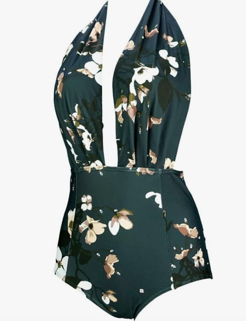 COCOSHIP Retro Backless High Waisted Pin-Up Swimwear