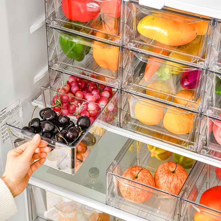 Clemate Clear Stackable Kitchen Storage Organizers (4-Pack)