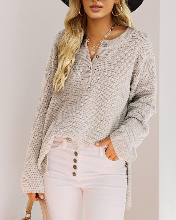 Saodimallsu Oversized Waffle Knit Sweater