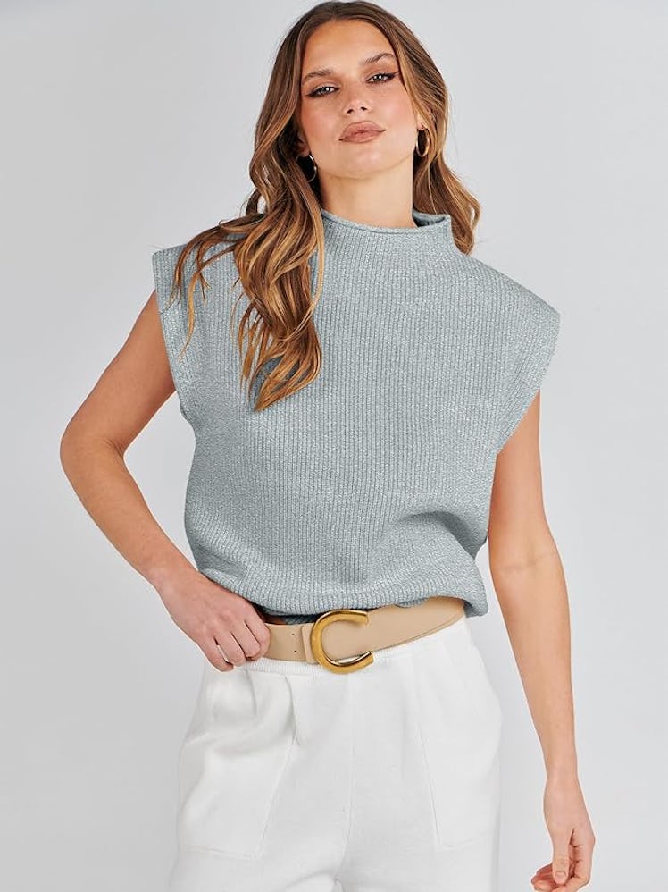 ANRABESS Mock Neck Sweater Top