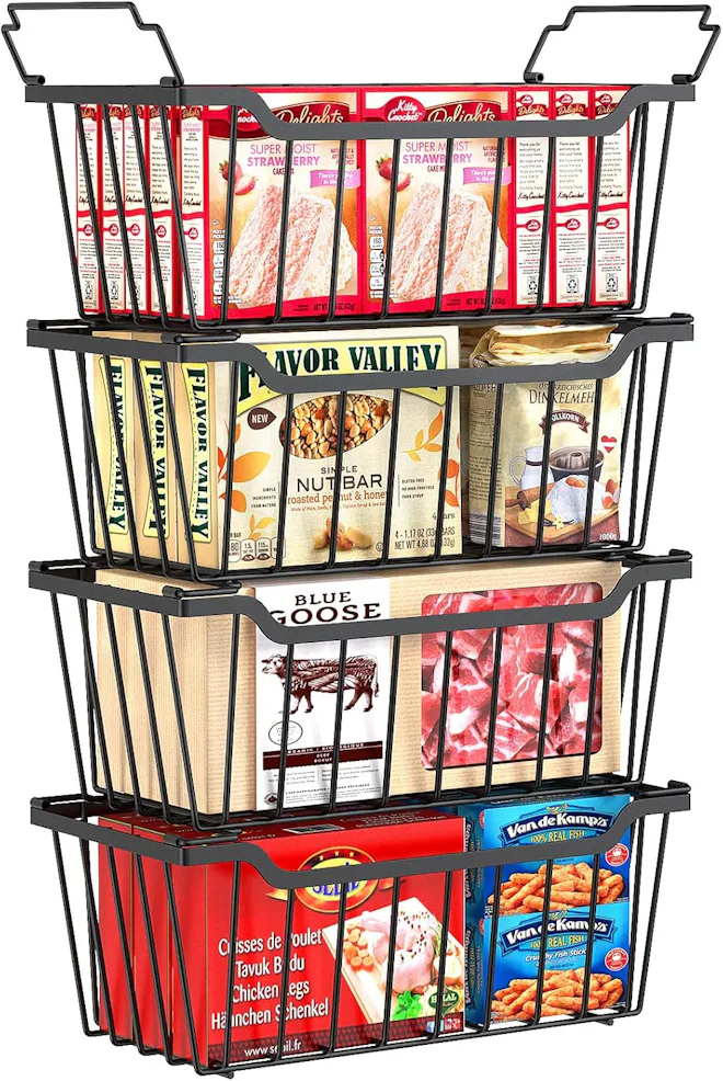 SUNALLY Freezer Organizer Bins (4-Pack)