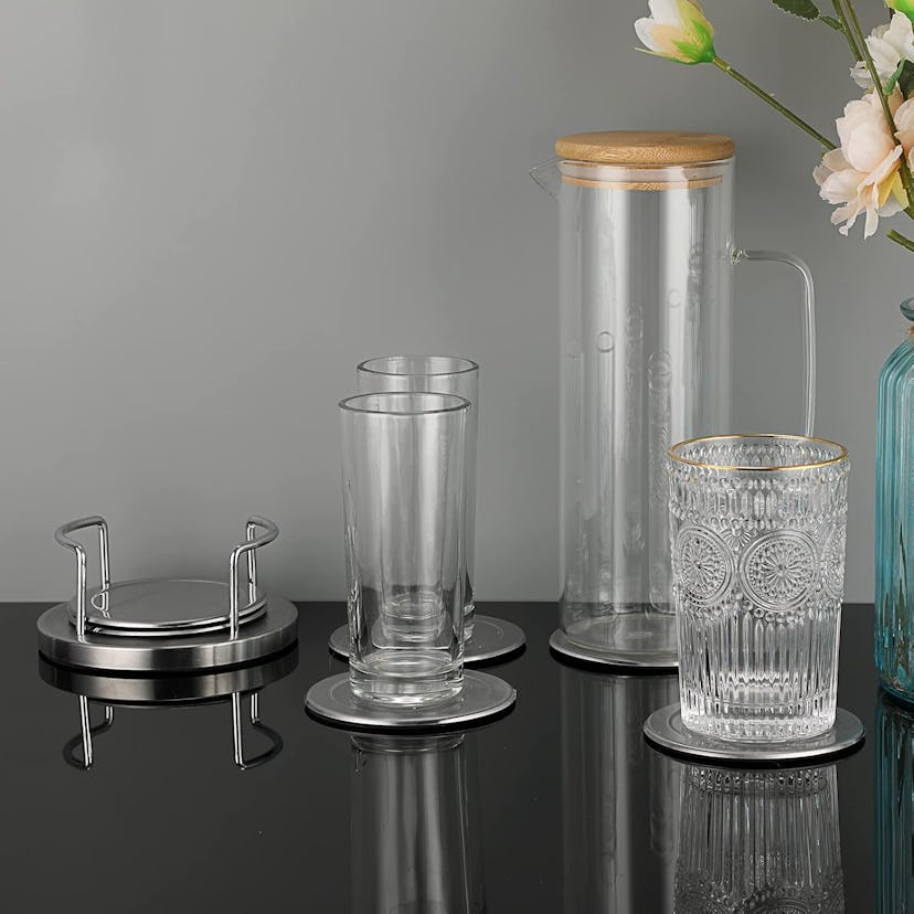 JUXYES Stainless Steel Coasters (6 Pieces)