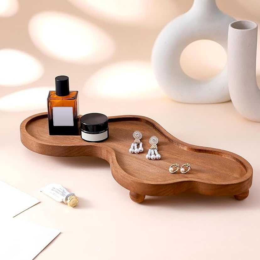 Uiifan Wooden Cloud Trinket Tray