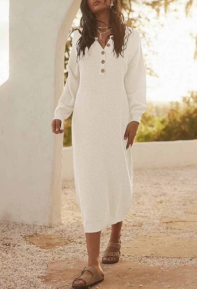 Cutiefox Button Down Sweater Dress