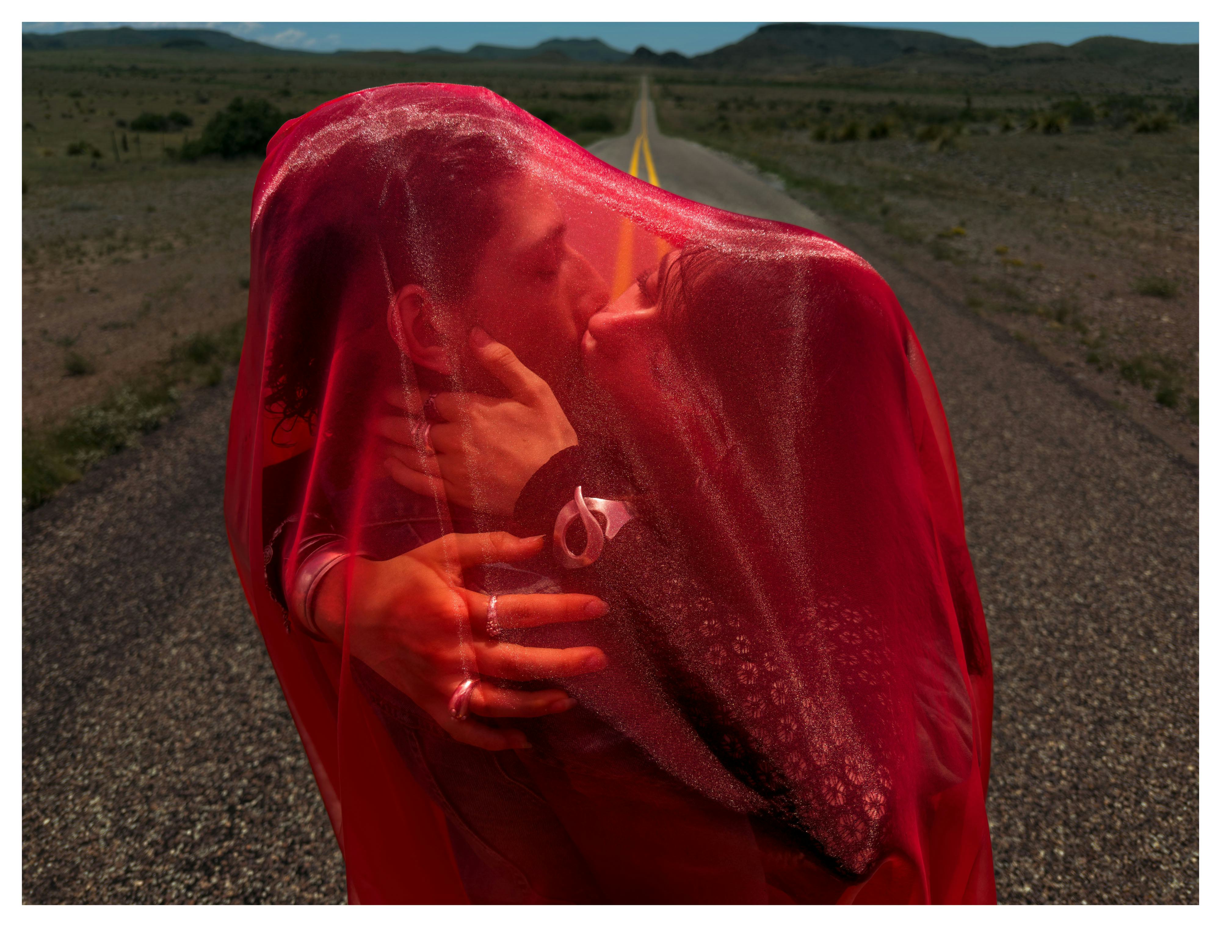 A photograph shot on the iPhone 17 by Inez & Vinoodh at Apple's new exhibit. 