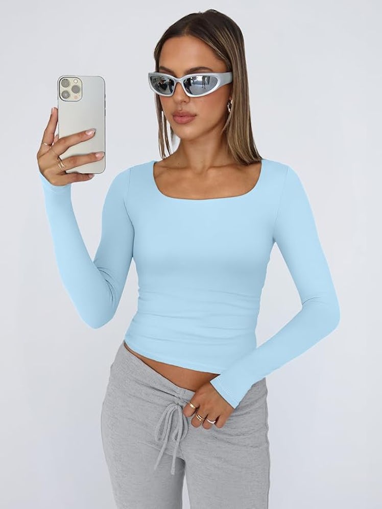 Trendy Queen Square-Neck Top