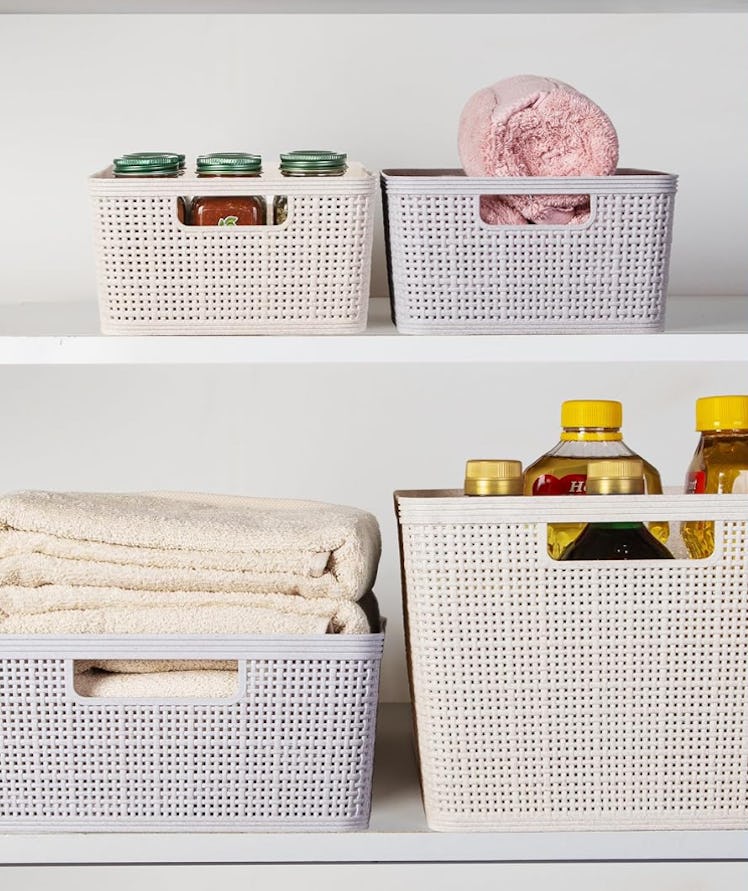 BINO Woven Plastic Baskets (3-Pack)
