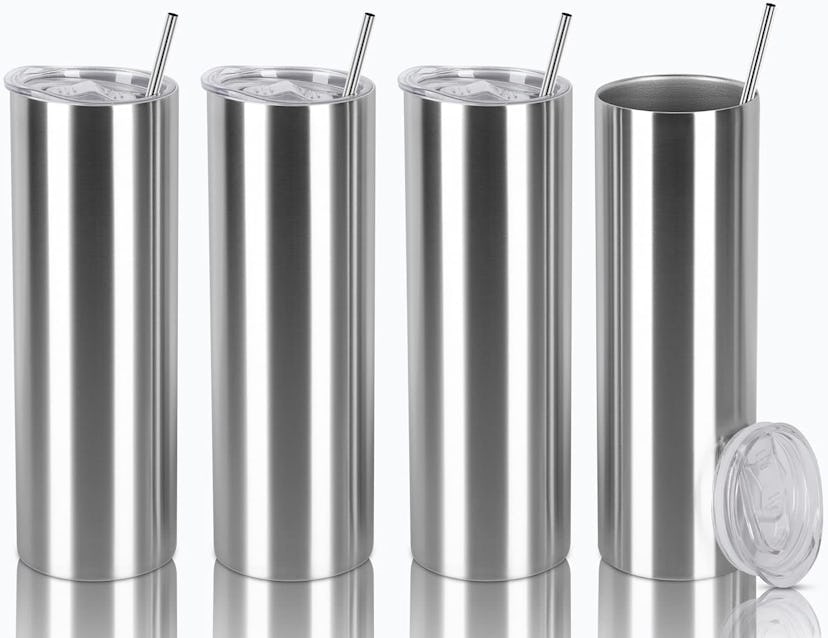 Tswofia 20 Oz Straight Skinny Tumblers (4-Pack)