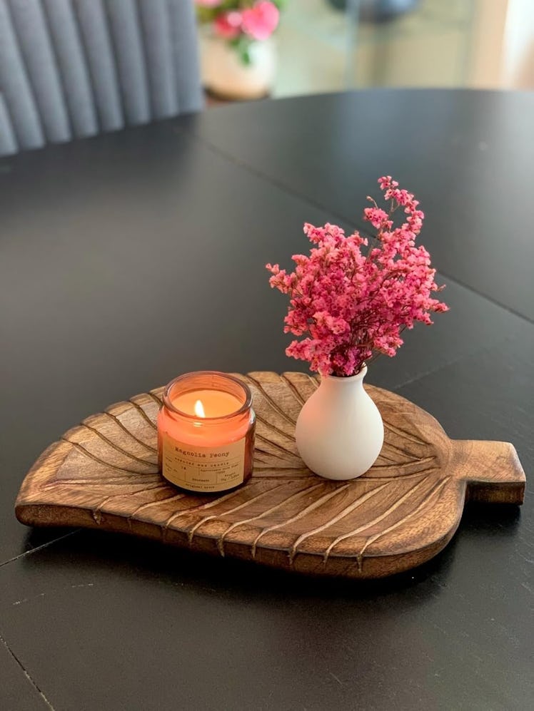 TrendBell Decorative Wooden Leaf Tray 