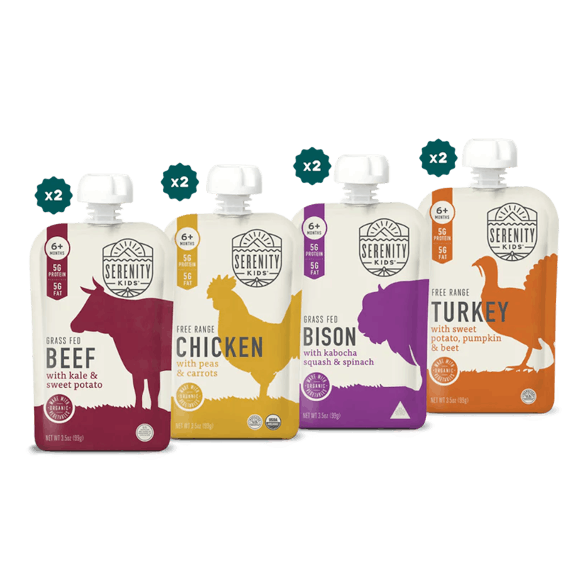 Serenity Kids Ethically Sourced Organic Baby Meat Pouches Pack of 8