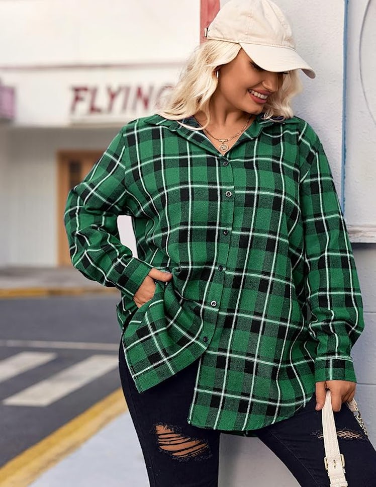 IN'VOLAND Flannel Plaid Shirt 