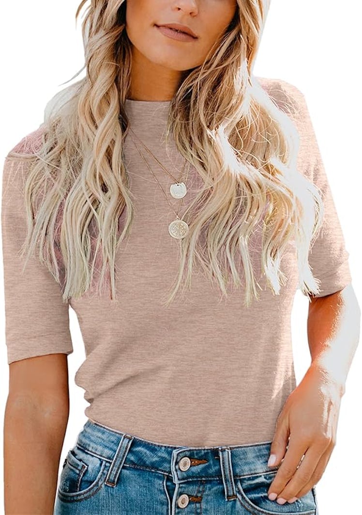LIYOHON Mock Turtleneck T-Shirt
