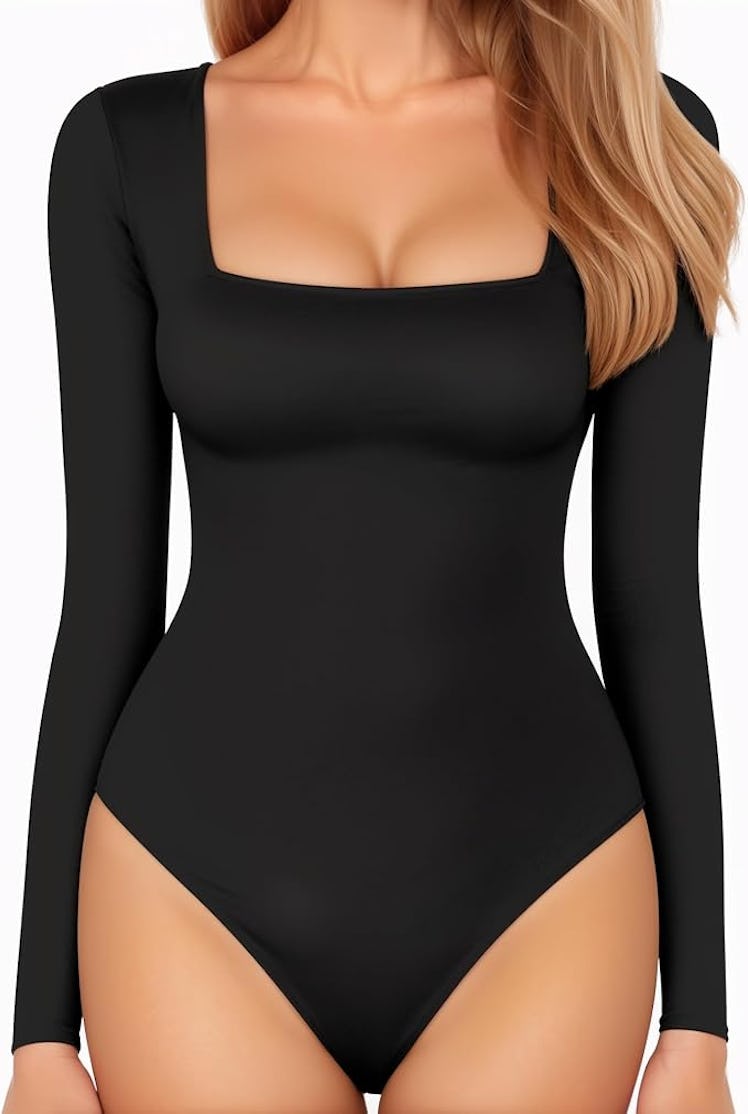 MANGOPOP Square-Neck Bodysuit 