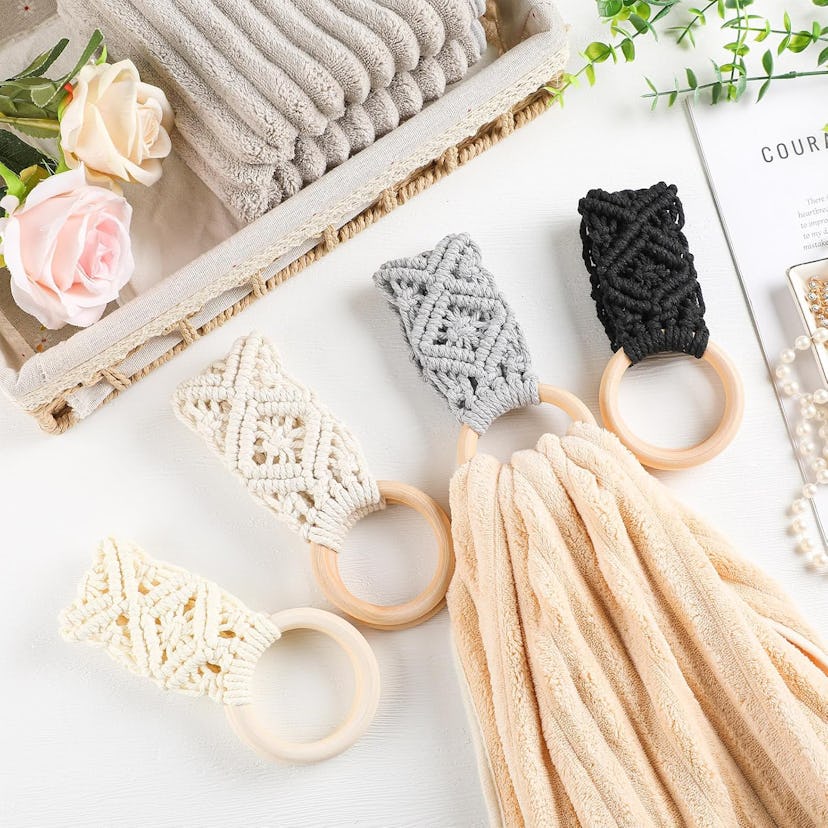 Tioncy Crochet Dish Towel Holders (4-Pack)