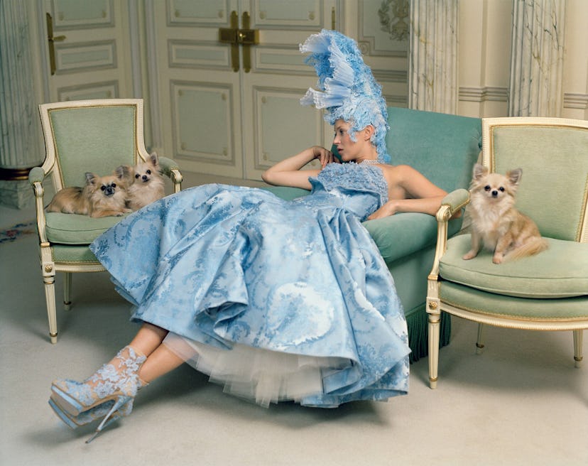 Kate Moss, Fashion: Sarah Burton for Alexander McQueen, Van Cleef & Arpels, and Julian d'Ys, The Rit...