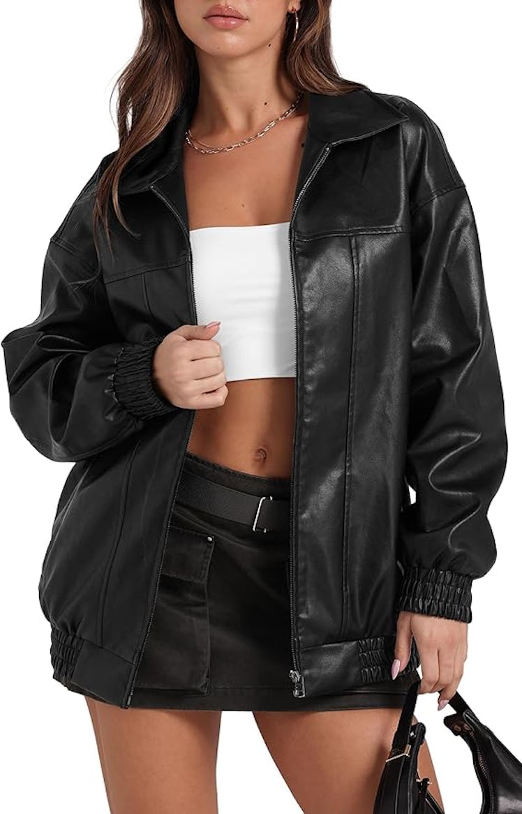 SAMPEEL Faux Leather Jacket 