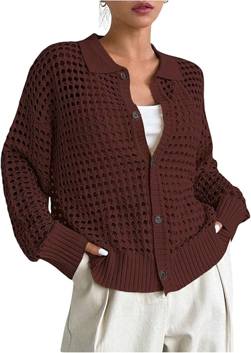 QWINEE Crochet Cardigan 