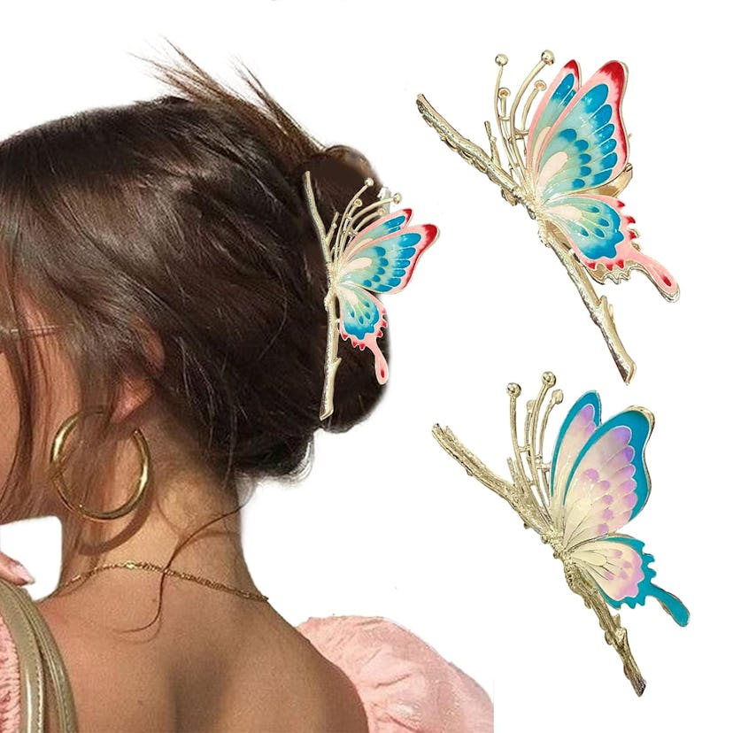 ITingstere Sparkly Butterfly Claw Clips (2-Pack)