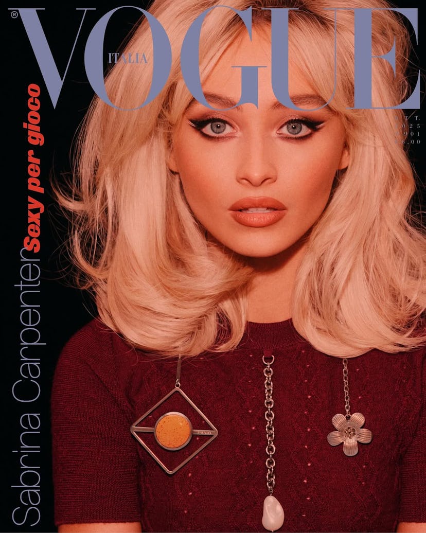 sabrina carpenter double eyeliner look vogue italia
