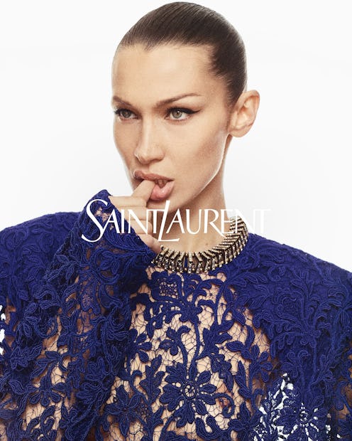 Bella Hadid stars in a Saint Laurent campaign.