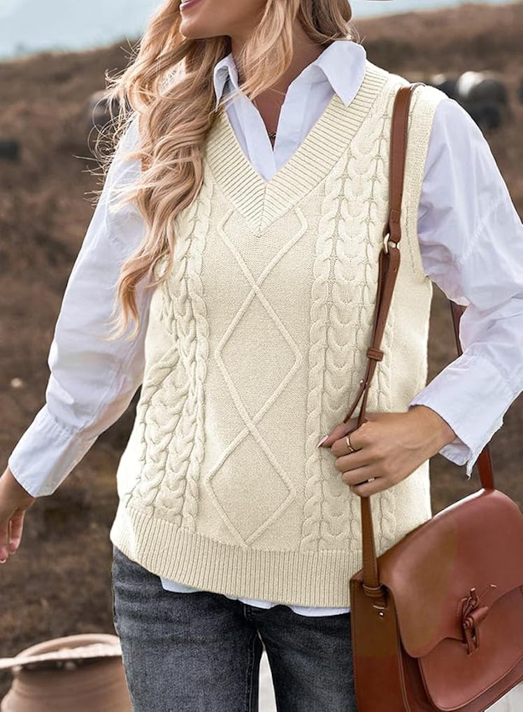 EVALESS Oversized Sweater Vest