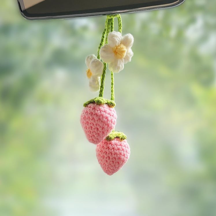 HFZRZFH Crochet Rearview Mirror Accessory 