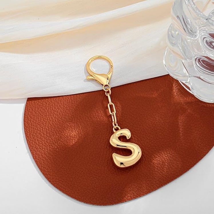 LILIE&WHITE Gold Bubble Initial Key Chain