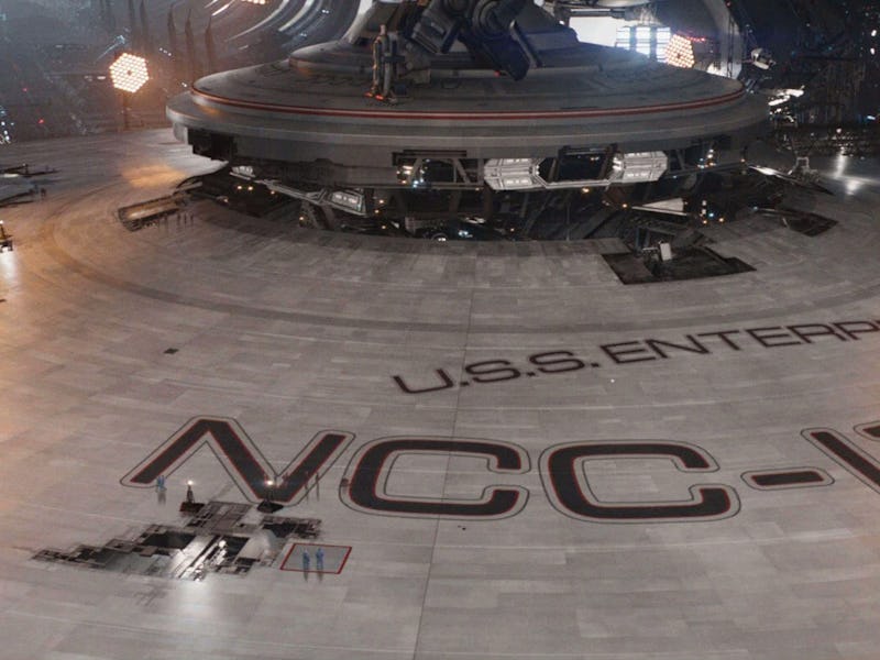 The construction of the USS Enterprise-A at the end of 'Star Trek Beyond.'