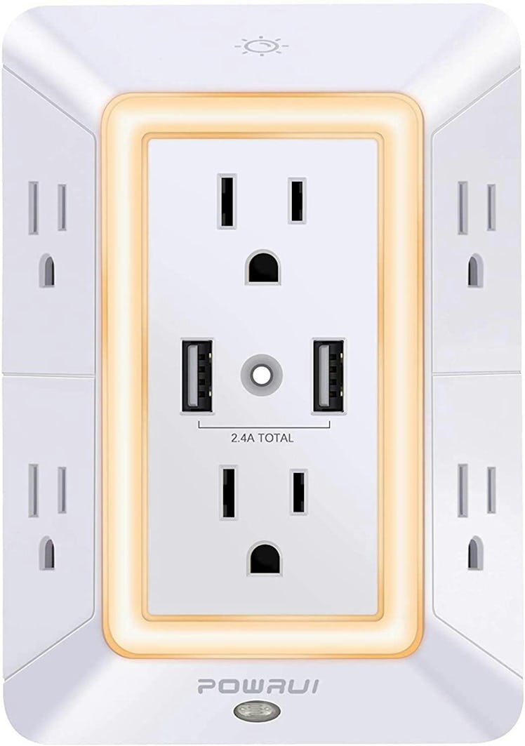 POWRUI Multi Plug 6-Outlet Surge Protector