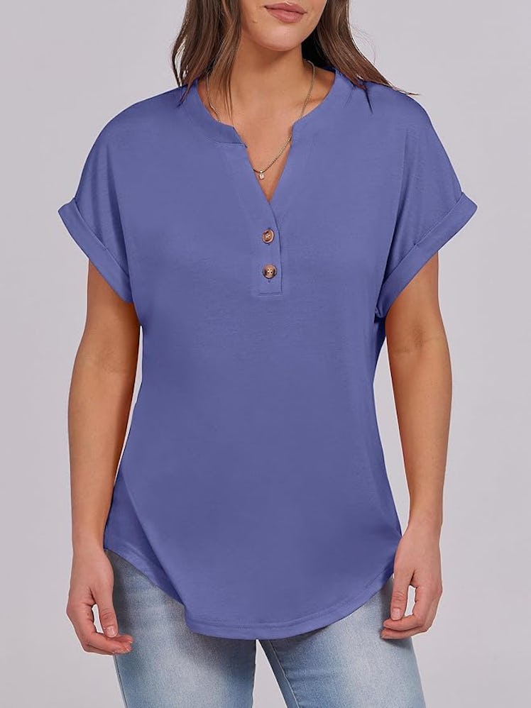 ANRABESS Loose V-Neck Blouse