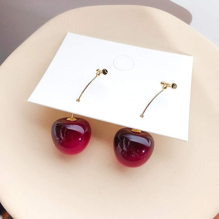 ONEYIM 3-D Cherry Drop Earrings