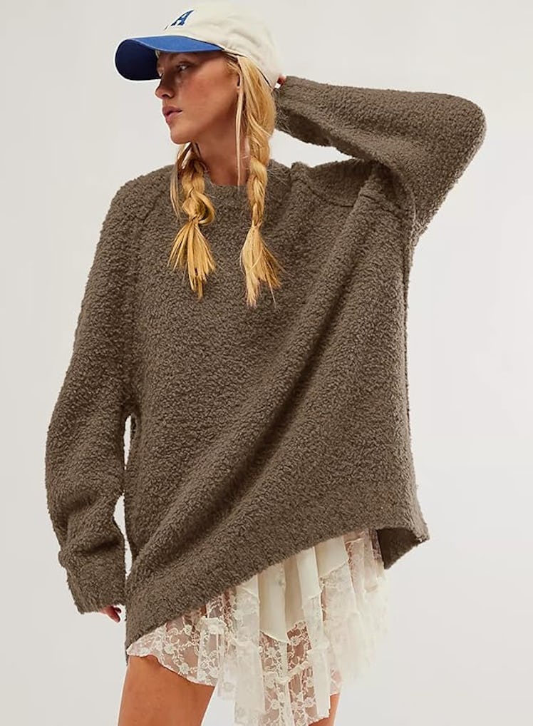 Beaully Crewneck Fuzzy Knit Sweater