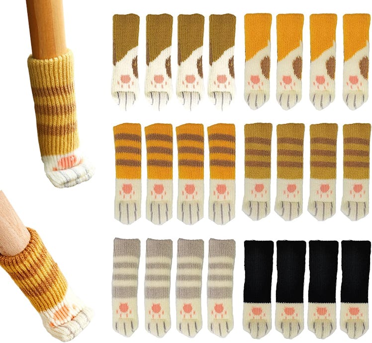 WAFJAMF Cat Paw Furniture Socks (24 Pieces)