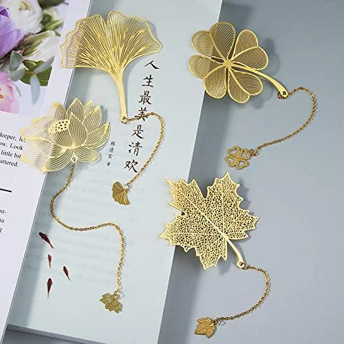 Fermus Metal Bookmarks with Chain (4-Pack)