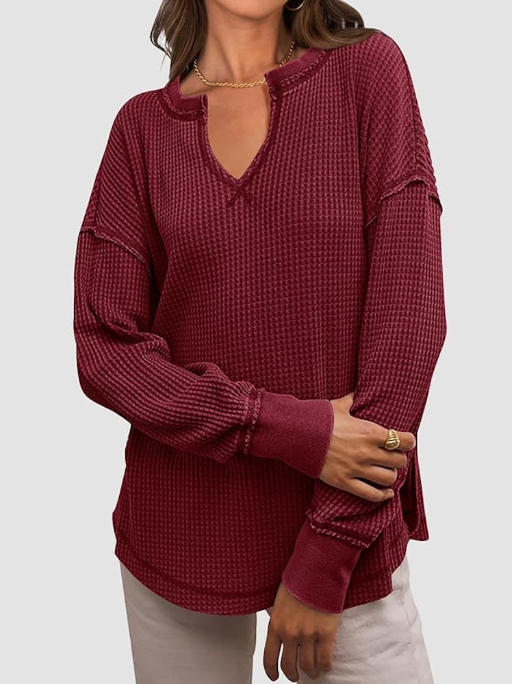PRETTYGARDEN Waffle-Knit Tunic