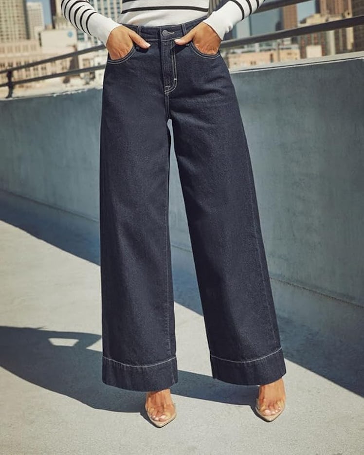 TTFIFENG High Waisted Wide Leg Jeans