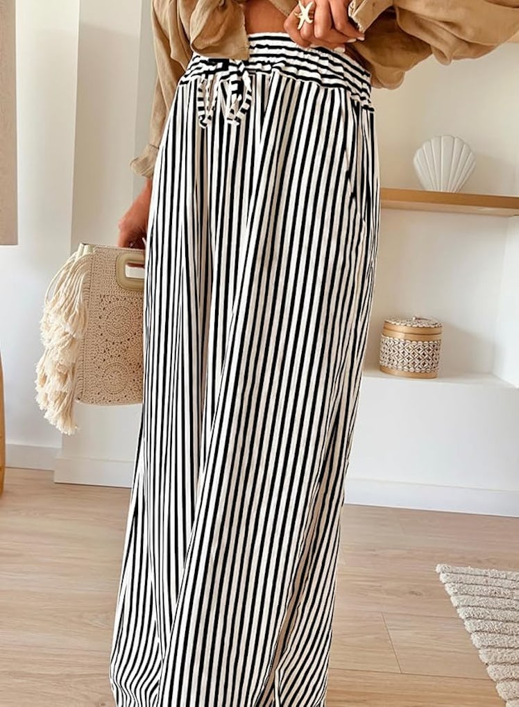 Acelitt Striped Wide Leg Pants