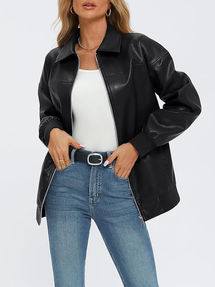 AUTOMET Oversized Leather Jacket