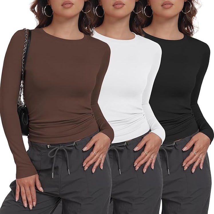MLYENX Fitted Crew-Neck Tops (3-Pack)