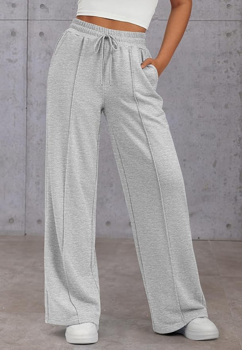 ATHMILE Wide-Leg Seamed Sweatpants