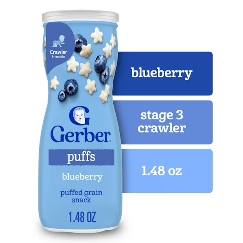 Gerber Snacks for Baby Grain & Grow Puffs in blueberry flavor